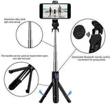 XT-02 Mobile Stand with Selfie Stick and Tripod XT-02 Aluminium Bluetooth Remote Control Selfie Stick (Black)