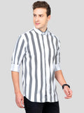 Paul Street Lycra Blend Stripes Full Sleeves Slim Fit Mens Casual Shirt