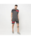 Stripes Knee Length  Shorts & Stripes Half Sleeve T-shirts For Men's